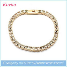 New product 2016 gold plated bracelet rhinestone chain & link bracelet